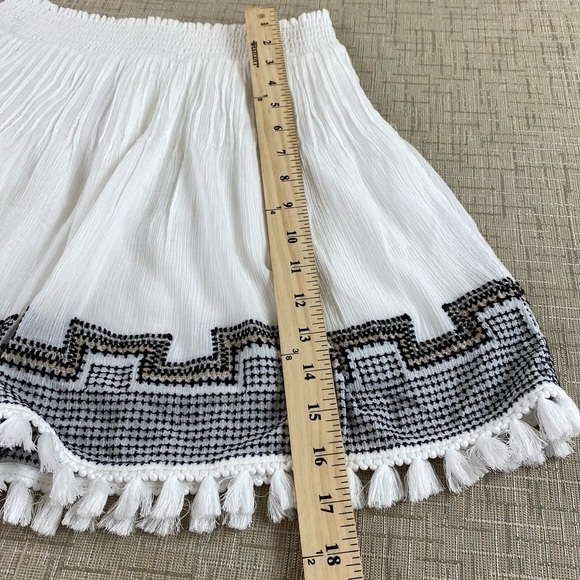 J. CREW Women’s White & Black Embroidered Gauzy BOHO Mini Skirt Sz XS - Picture 5 of 10